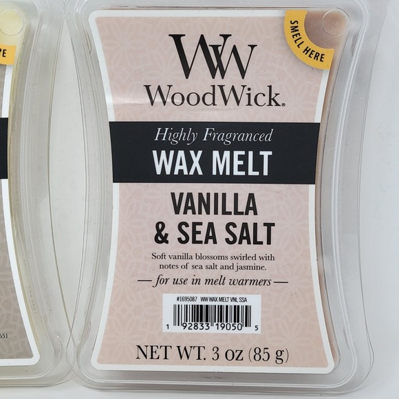 WoodWick Wax Melt Lot Vanilla & Sea Salt And White Teak Highly Fragranced 3 oz E - Picture 3 of 4